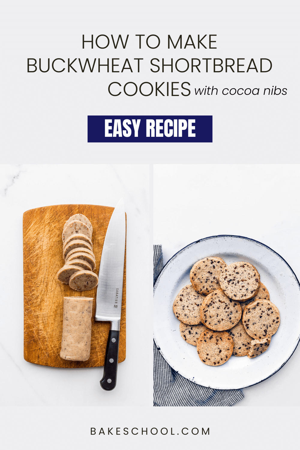 Buckwheat Shortbread Cookies with Cocoa Nibs The Bake School