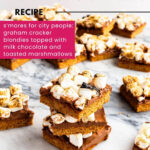 A stack of s'mores bars with milk chocolate filling and
