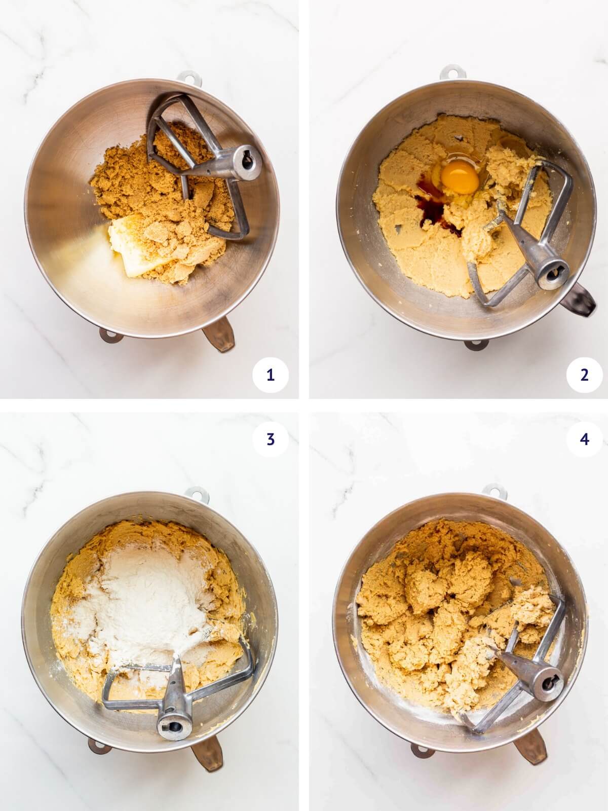 Mixing a batch of sugar cookie dough to make snickerdoodles.