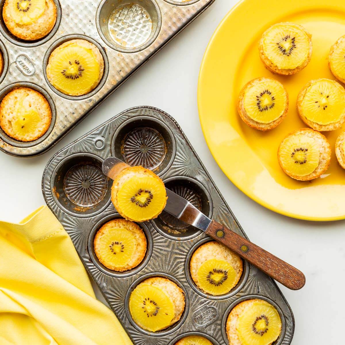 Coconut Financiers With Sungold Kiwis - The Bake School