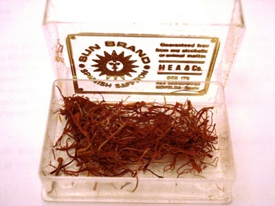 A box of spanish saffron by Sun Brand to show the reddish-orange strands of saffron